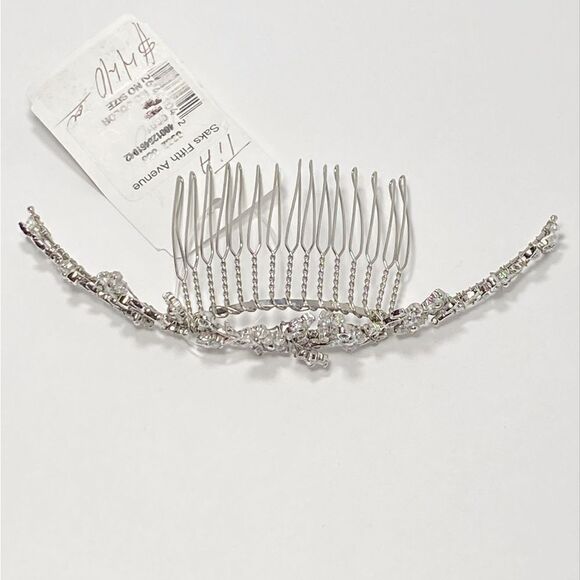 Homa Bridal Crystal Embellished Silver Bridal Tiara Headpiece Hair Jewelry - Picture 1 of 11